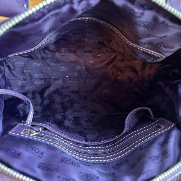 Michael Kors Studded Tote in Rich Plum 💜 Travel-Ready - Picture 7 of 9